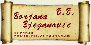 Borjana Bjeganović vizit kartica